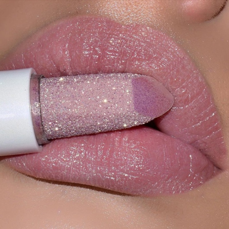 Waterproof Long Lasting Glitter Matte Temperature Change Diamonds Lipsticks