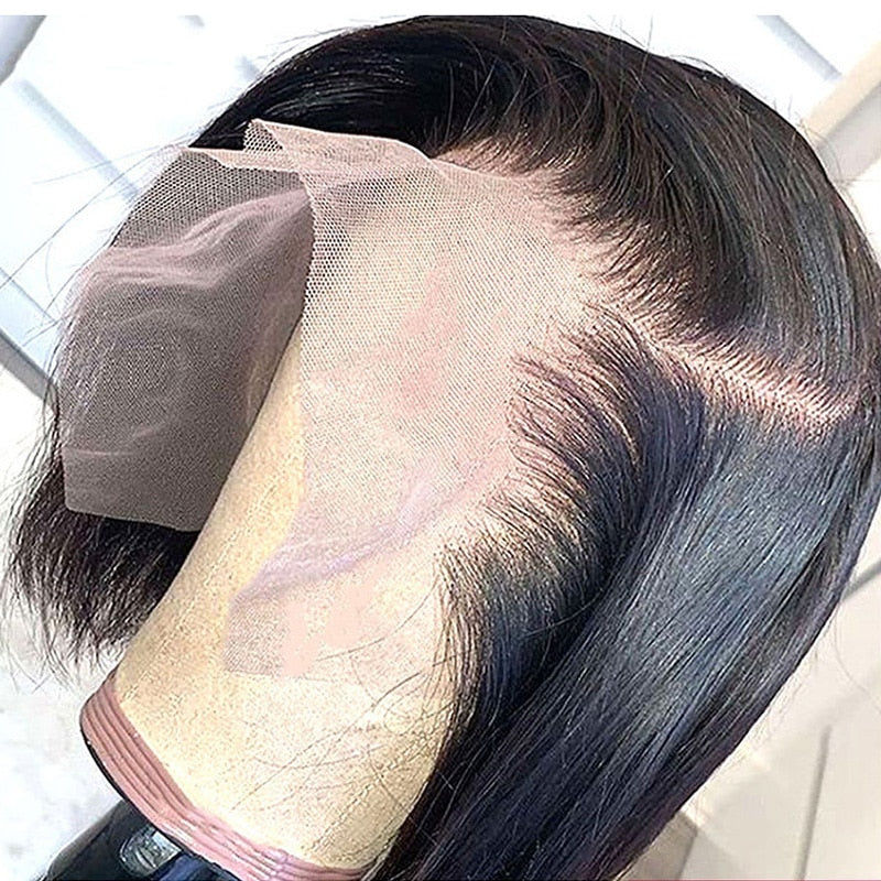 HD Transparent Bone Straight Bob Lace Front Human Hair Wigs