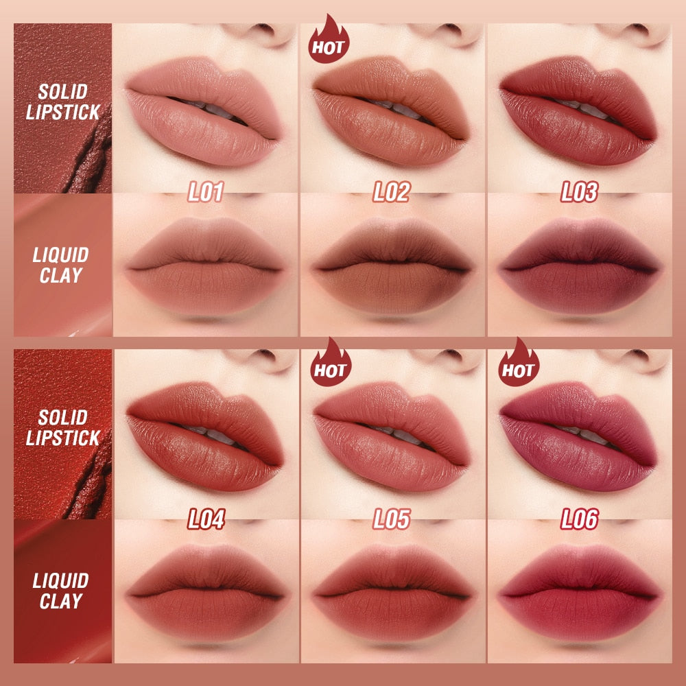 Waterproof 2 in 1 Moisture Matte Lip Gloss & Lipstick