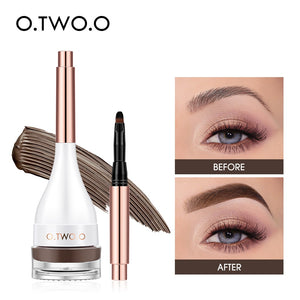 O.TWO.O Eyebrow Pomade Brow Mascara Natural Waterproof Long Lasting Creamy Texture 4 Colors Tinted Sculpted Brow Gel with Brush