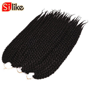 18  22 inch 3D Cubic Twist Crochet Hair 12 Strands/pack Ombre Synthetic Braids Hair Extension For Black African Women