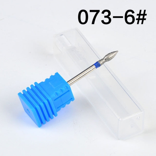LCJ 1PCS Round Diamond Burr Bit Nail Art Salon Machine Accessory 3/32" Milling Cuticle Cutter Nail Drill Tools