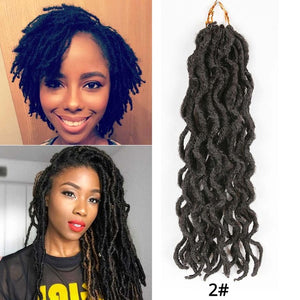 Leeons Nu Locs Curly Crochet Braiding Hair Top Selling Ombre Soft Goddess Faux Locs Sythetic Extension African Hair For Women