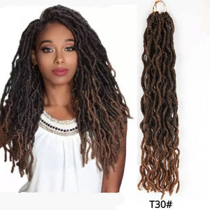 Leeons Nu Locs Curly Crochet Braiding Hair Top Selling Ombre Soft Goddess Faux Locs Sythetic Extension African Hair For Women