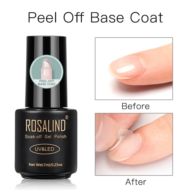 ROSALIND Base For Nails Gel Polish Hybrid Laser Top Matt Coat Semi Permanent UV Varnish For Manicure Soak Off Primer Lacquer 7ML