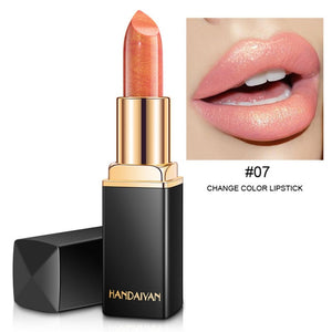 Lips Makeup Waterproof Long Lasting Pigment Nude Pink Mermaid Shimmer Glitter Lipstick Women Makeup Tools