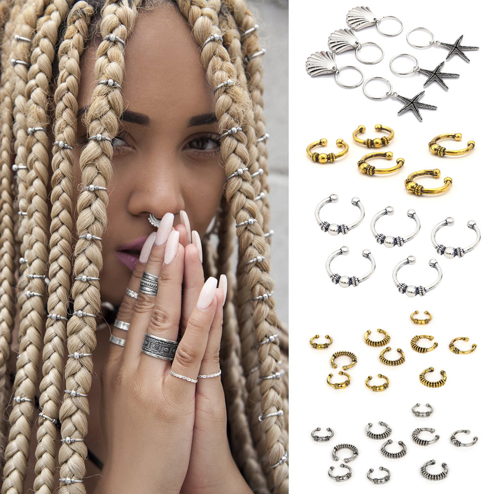 Reggae Club Hair Clips Dreadlocks Locs Opened-Ring Hairstyle weave plaits DIY Accessory for African Hair Clip
