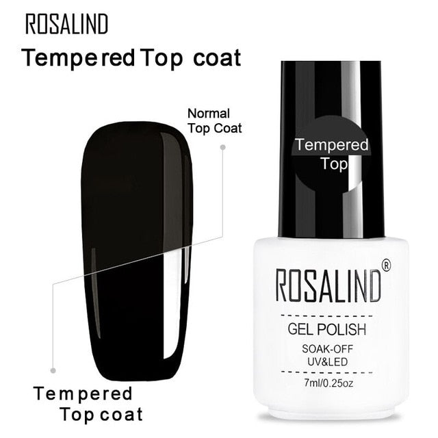 ROSALIND Crack Gel Nail Polish Extension Color Base of Nail Varnish Hybrid Manicure Set for UV Led Semi permanent Base Top Coat