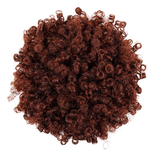 Synthetic Kinky Curly Hair Short Afro Ponytail Drawstring Puff