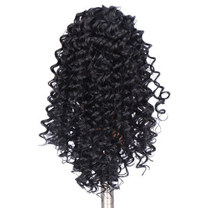 SHANGKE 8'' Synthetic clip In Warp Ponytail Hair Extension Short Afro Kinky Drawstring Ponytail African American Bun