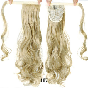 MANWEI women Long straight Real Natural Ponytail Clip in Pony tail Hair Extensions Wrap Around on Synthetic Hair Piece