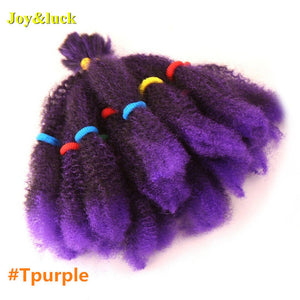 Joy&luck Marley Braids Short Afro Kinky Curly Crochet Braiding Syntheitic Ombre Hair Extensions for African Women Braid