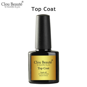 Clou Beaute 15ml Gel Nail Polish Glitter Nail Color Soak Off UV Gel Varnish Base Coat No Wipe Top Coat Gelpolish Sequins Gel