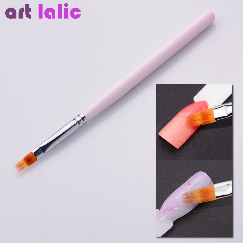1 Pc Gradient UV Gel Pen Drawing Painting Soft Brushes Pink Handle Manicure for Nail Art Pen Transfer Manicure Tool