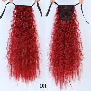 LUPU African natural long wavy curly ladies drawstring ponytail hair extension corn handle hairpin synthetic  hair extension