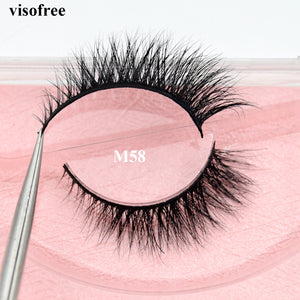 Visofree Mink Eyelashes Hand Made False Eyelashes Cruelty Free Mink Lashes Eyelash Extension Makeup Faux Cils Eyelashes M58