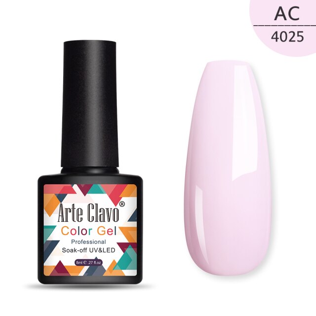 Arte Clave New Arrival Gel Nail Polish Soak Off Nail Art Varnish Lacquer 8ml LED Pink Red Glitter Gel Nail All For Manicure
