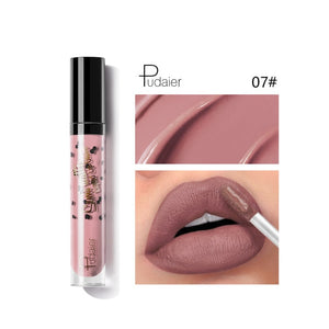 Pudaier 12 Colors Semi Matte Lipstick Long Lasting Liquid Lipstick for Lips Makeup Waterproof Tint Lip Batom Matte Lipstick Matt