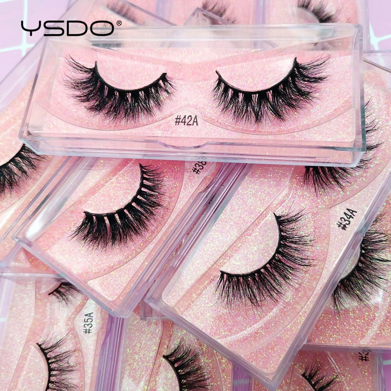 YSDO 1 Pair 3D Mink Eyelashes Cruelty Free Lashes Fluffy Full Strip Thick False Eyelashes Cils Makeup Dramatic Real Mink Lashes