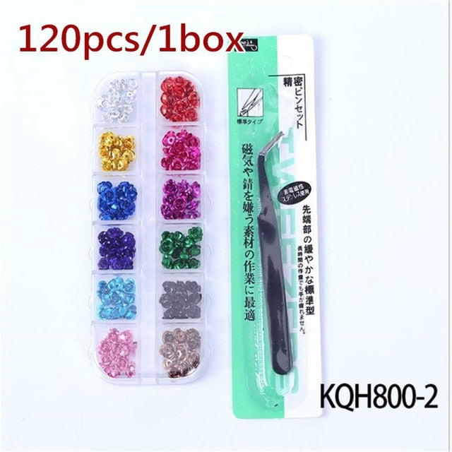 120/240Pcs Rose 3D Flower Nail Art Supplies Acrylic Flowers for Nails Accessoires Nails Decorations Manicure with Nail Tweezers
