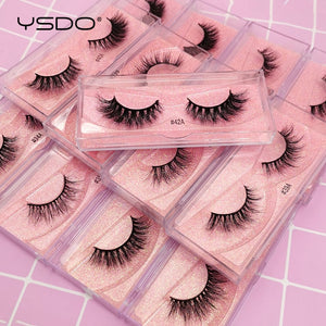 YSDO 1 pair 3D Mink Eyelashes Cruelty free Lashes Makeup Dramatic False Eye Lashes Fluffy Full Strip Thick Mink Lashes Faux Cils