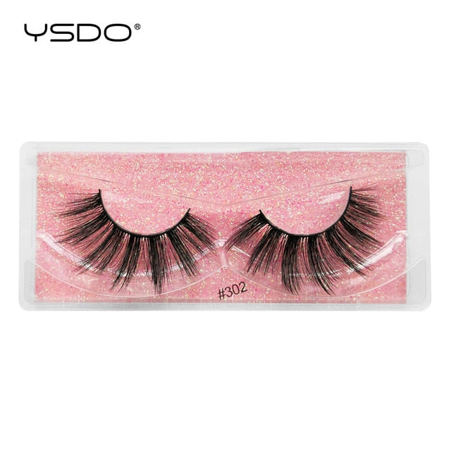 YSDO 1 pair 3D Mink Eyelashes Cruelty free Lashes Makeup Dramatic False Eye Lashes Fluffy Full Strip Thick Mink Lashes Faux Cils