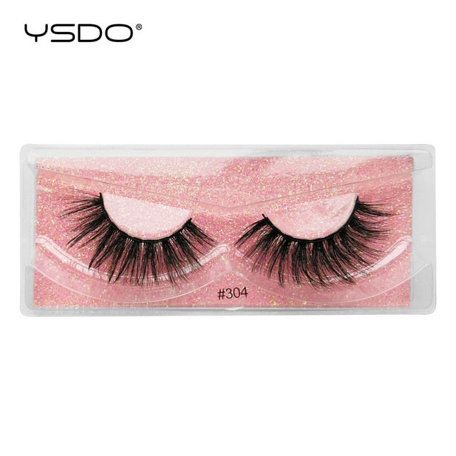 YSDO 1 pair 3D Mink Eyelashes Cruelty free Lashes Makeup Dramatic False Eye Lashes Fluffy Full Strip Thick Mink Lashes Faux Cils