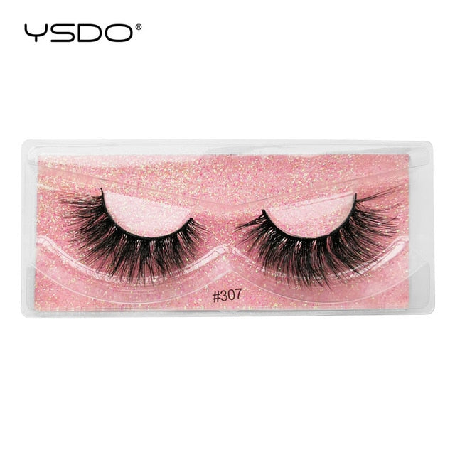 YSDO 1 pair 3D Mink Eyelashes Cruelty free Lashes Makeup Dramatic False Eye Lashes Fluffy Full Strip Thick Mink Lashes Faux Cils