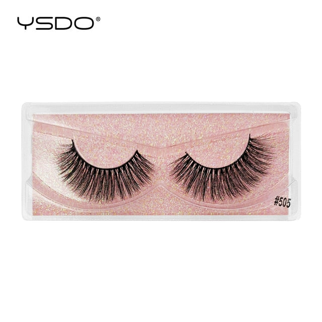 YSDO 1 pair 3D Mink Eyelashes Cruelty free Lashes Makeup Dramatic False Eye Lashes Fluffy Full Strip Thick Mink Lashes Faux Cils