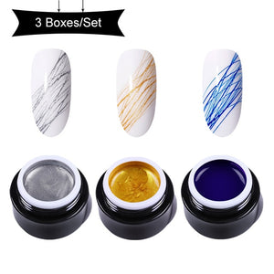 BORN PRETTY Nail Wire Drawing Gel Polish Creative Point To Line Painting Gel Polish Spider Thick Elastic Paint 5ml 27 Colors