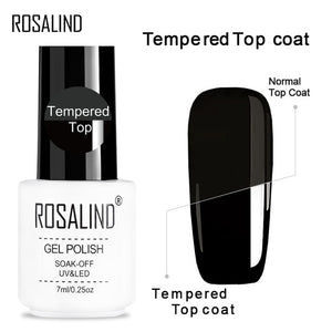 ROSALIND Top Base Coat Gel Polish UV Shiny Sealer Soak off Reinforce 7ml Long Lasting Nail Art Manicure Gel Lak Varnish Primer