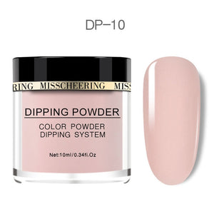 10pcs Dipping Powder Set French White Nude Pink Dip Nail Glitter Powder Pigment For Manicure Nail Art Decorations Accessories