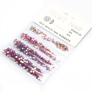 1 Pack Flatback Glass Nails Rhinestones Mixed Sizes SS4 SS6 SS8 SS10 Nail Art Decoration Stones Shiny Gems Manicure Accessories