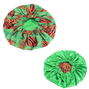 Extra Large Print Satin Bonnet Sleep Cap African pattern print fabric Ankara bonnets Night Sleep Hat Hair Loss Cover Accessories
