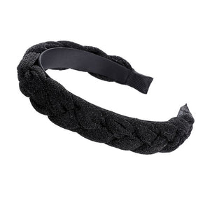 MOLANS Hair Accessories Wide Shiny Weaving Hairbands Braided Headband Hair Hoop Fashion Hair Bands Bezel Headdress