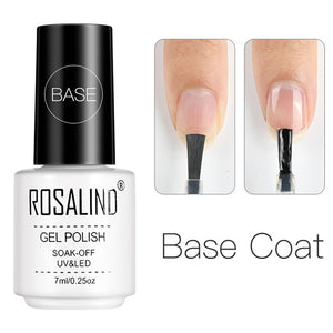 ROSALIND 7ml Matt Top Coat gel Lacquer Long-lasting Soak-off LED UV Gel color Manicure polish for Nail Art gel varnish