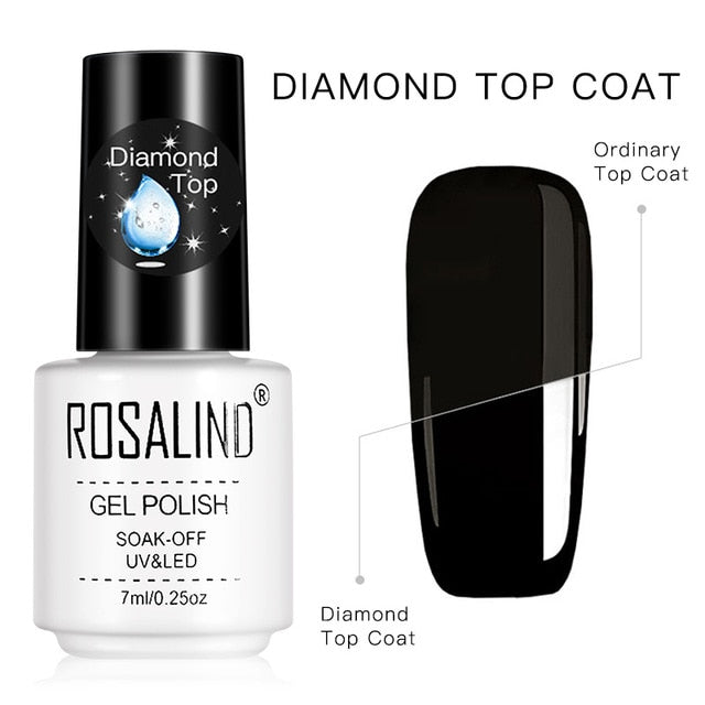 ROSALIND 7ml Matt Top Coat gel Lacquer Long-lasting Soak-off LED UV Gel color Manicure polish for Nail Art gel varnish