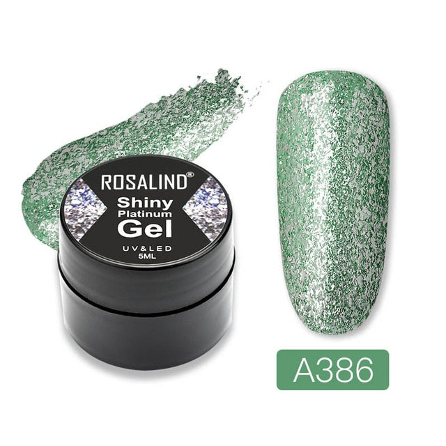 ROSALIND Gel Nail Polish Glitter Paint Hybrid Varnishes Shiny Top Base Coat For Nails Set Semi Permanent For Manicure Nail Art