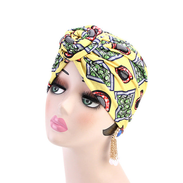 African Print Stretch Cotton Headband for Women Elastic Headwear Turban Head Scarf Ladies Bandage Head Wrap Hair Accessories