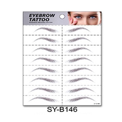 1pc Eyebrow Sticker Tattoo Ruler 3d Hair-like Eyebrow Tattoo Sticker Waterproof Lasting Makeup Water-based Eye Brow Tools
