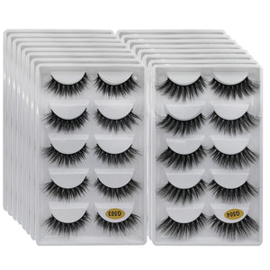 wholesale 10/20/30/40/50/60/100 boxes mink eyelashes 5 pairs natural long false eyelashes 3d lashes bulk super fluffy faux cils