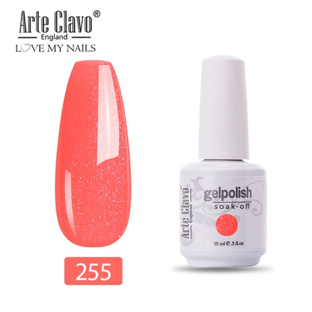 Arte Clavo 15ml Fluorescent Color Nail Gel Polish Fashion Long Lasting Nail Art Manicure LED Soak Off Neon Nail Lacqure Polish