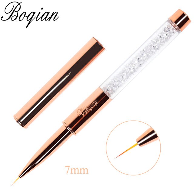BQAN Rose Gold Nail Brush UV Gel  Liner Painting Pen Acrylic Drawing Brush for Nails Gradient Rhinestone Handle Nail Art Tool