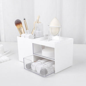 Plastic Makeup Organizer Drawer Jewelry Storage Box Cosmetic Brush Pen Holder make up organizer rangement maquillage