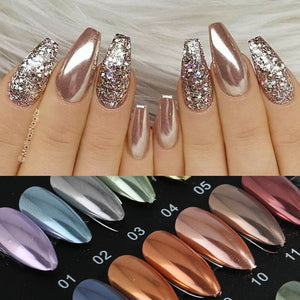 1 Box Mirror Solid Nail Glitters Powder Dust for Metallic Nail Art Nail Powder Chrome Pigment DIY Decorations