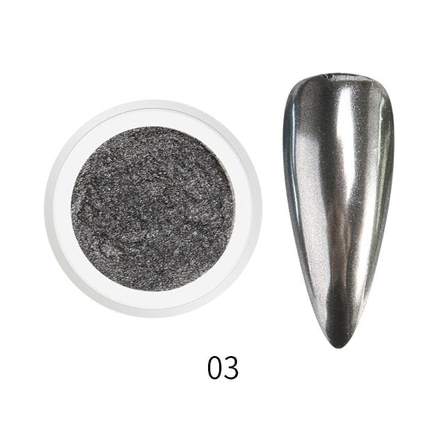 1 Box Mirror Solid Nail Glitters Powder Dust for Metallic Nail Art Nail Powder Chrome Pigment DIY Decorations