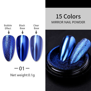 1 Box Mirror Solid Nail Glitters Powder Dust for Metallic Nail Art Nail Powder Chrome Pigment DIY Decorations