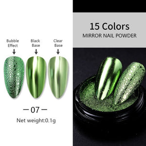 1 Box Mirror Solid Nail Glitters Powder Dust for Metallic Nail Art Nail Powder Chrome Pigment DIY Decorations