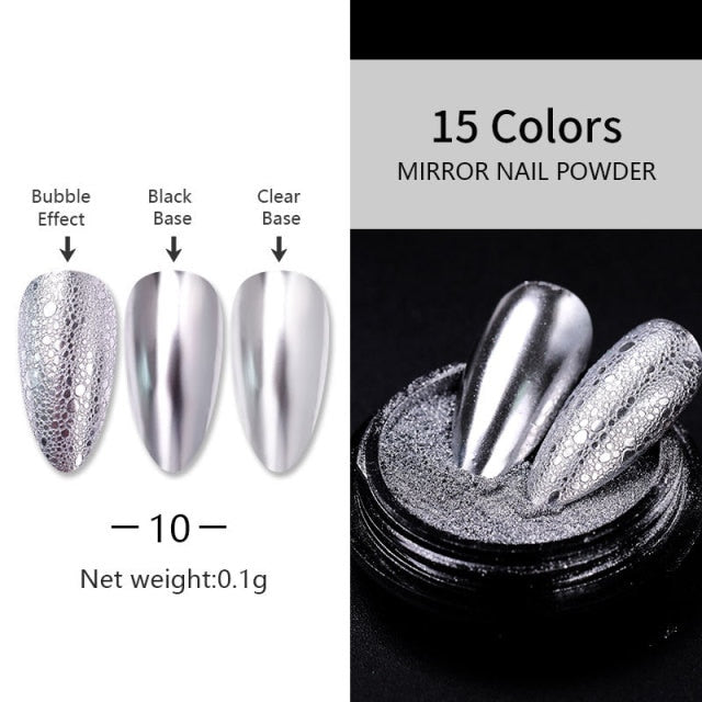 1 Box Mirror Solid Nail Glitters Powder Dust for Metallic Nail Art Nail Powder Chrome Pigment DIY Decorations