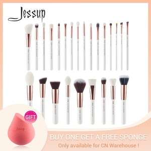 Jessup Makeup-Brushes-Set Dropshipping Pearl-White-Rose-Gold pinceaux maquillage Cosmetic Tools Eyeshadow Powder Definer 6-25pcs
